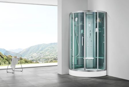 Душевая кабина SSWW BU602 100х100 четверть круга с крышей ориентация универсальная