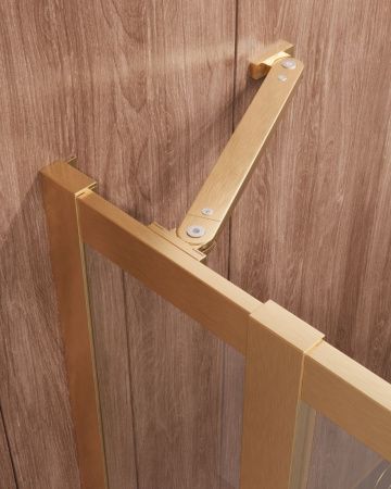 Душевой уголок Cezares MOLVENO MOLVENO-A-22-90+30-C-BORO-IV 120х120 стекло прозрачное профиль золото без поддона