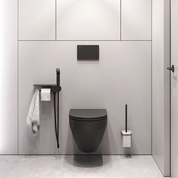 Унитаз подвесной Am.Pm Spirit V2.0 CK70H1103B черный с сиденьем микролифт безободковый каскадный смыв