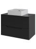Тумба с раковиной Orange Line Li-70TubMDF+B04-405W 70х50 подвесная цвет черный