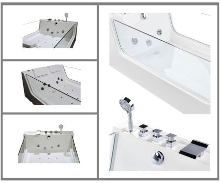 Ванна акриловая гидромассажная Cerutti SPA C-454A 170х120 пристенная прямоугольная с ножками