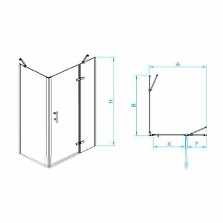 Душевой уголок RGW Passage 41087722-084R 120х120 стекло прозрачное профиль черный без поддона