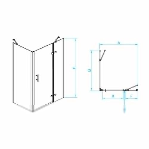 Душевой уголок RGW Passage 41087722-084R 120х120 стекло прозрачное профиль черный без поддона - фото 2