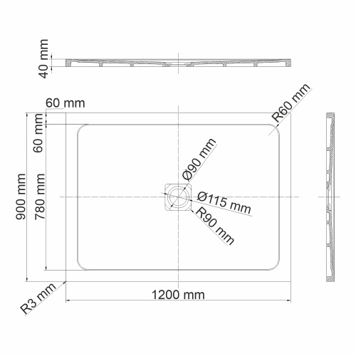 Душевой поддон WasserKRAFT Dinkel 58T 58T07 120x90 искусственный камень белый - фото 3