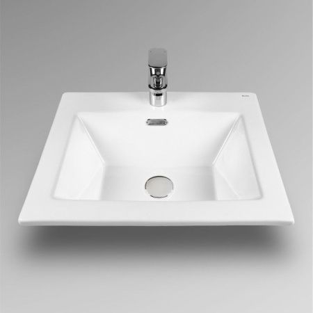 Раковина из сантехнического фарфора Bond Cube S06-500 50х40 встраиваемая цвет белый 1 отверстие под смеситель