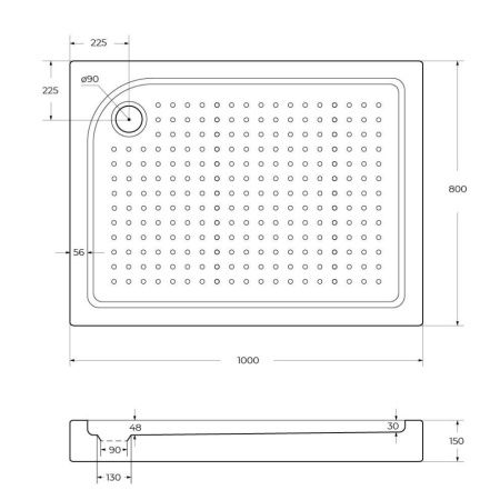 Душевой поддон акриловый BelBagno TRAY-BB-AH-100/80-15-W-L 100х80 белый с ножками