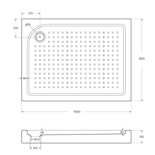 Душевой поддон BelBagno TRAY-BB-AH-100/80-15-W-L 100х80 акрил белый - фото 3