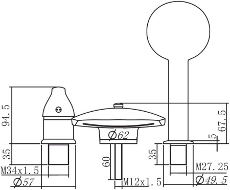 Смеситель Aquanet Practic AF111-63B на борт ванны хром без термостата