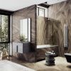 Душевая шторка на ванну Maybah Glass MGV-151-5у 75х140 стекло тонированное профиль хром ориентация универсальная