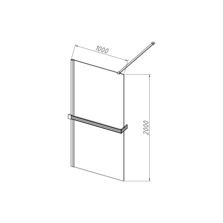 Душевая перегородка Vincea Walk in HR VSW-4HR100CGB 100х200 стекло тонированное профиль черный матовый