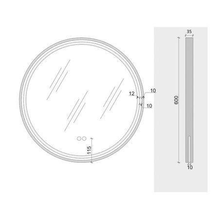 Зеркало с подсветкой и антизапотевателем Maretti Elena EA1460R03EL 60х60 подвесное