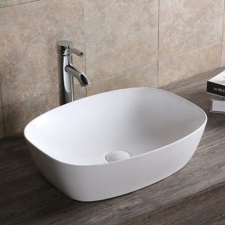 Раковина из сантехнического фарфора Cerutti SPA CR0064 50х40 накладная цвет белый без отверстий под смеситель