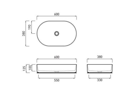 Раковина из сантехнического фаянса CIELO Shui Comfort SHCOLAO60 60х40 накладная цвет белый