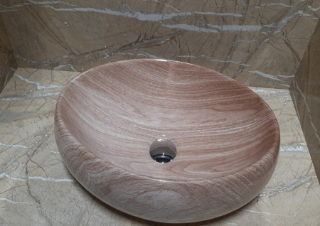 Раковина из санфаянса CeramaLux 578-2 50х36 накладная цвет коричневый