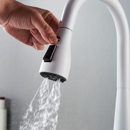 Смеситель для кухни Shevanik S363C на мойку белый