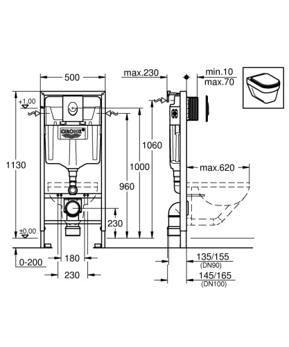Инсталляция для унитаза Grohe Rapid SL 38722001 - фото 2