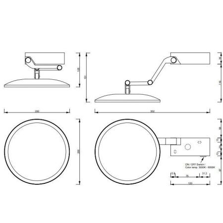 Косметическое зеркало Decor Walther 123100