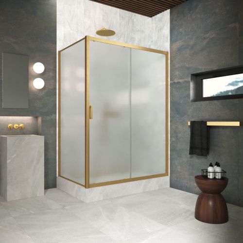 Душевой уголок Vegas-Glass ZP+ZPV Protec ZP+ZPV Protec h1900 180*100 03 10 180х100 стекло матовое профиль золото без поддона