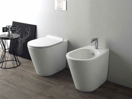 Чаша унитаза приставная Simas GA 01 bia цвет белый без сиденья безободковая душевой смыв