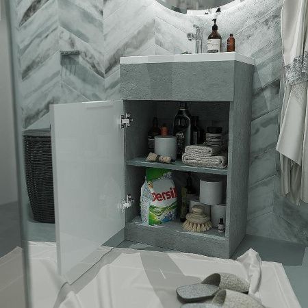Тумба с раковиной 1MarKa Revo У99085 50х40 напольная цвет серый