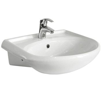 Раковина керамическая Onika Арго 605501 56х47 накладная цвет белый 1 отверстие под смеситель