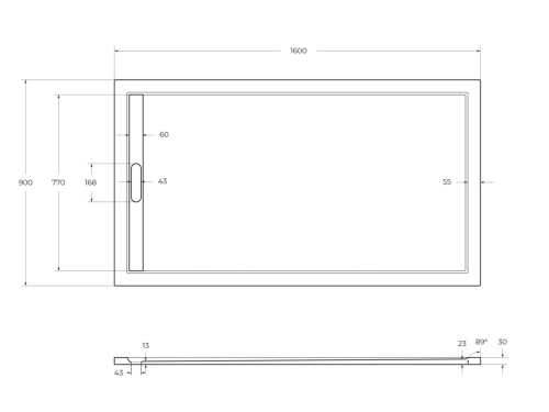 Душевой поддон Cezares TRAY-AS-AH-160/90-30-W 160х90 искусственный мрамор белый - фото 2