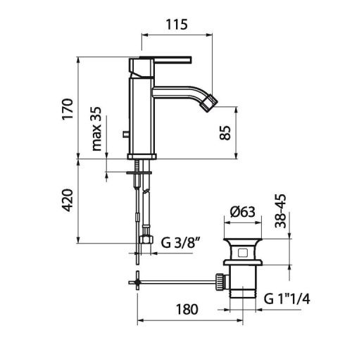Смеситель Webert Azeta AZ830102015 на раковину хром - фото 3