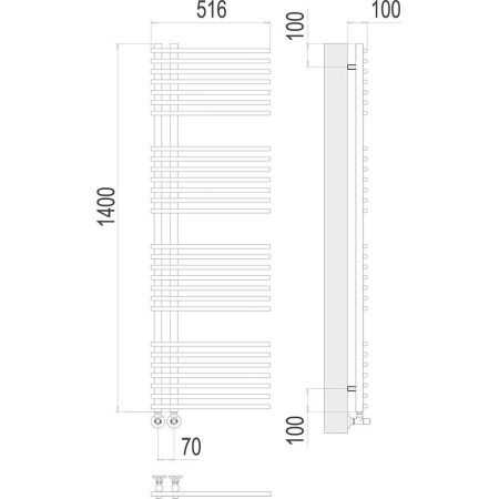Полотенцесушитель водяной Terminus 4670078530516 50х140 хром