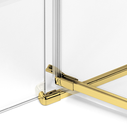 Душевая дверь New Trendy AVEXA GOLD SHINE L EXK-1642 140х200 стекло прозрачное профиль золото глянцевое - фото 3