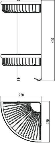 Полка в ванную комнату Savol S-B5854-2 - фото 2