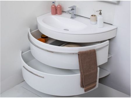 Тумба с раковиной De Aqua Эскалада 00186739 100х50 подвесная цвет белый