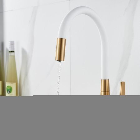 Смеситель для кухни Shevanik S668G на мойку золото/бежевый