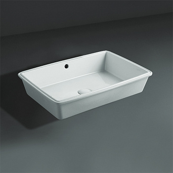 Раковина из санфаянса Simas Top E Lavabi D'Arredo S60 bi 62х42 встраиваемая цвет белый без отверстий под смеситель