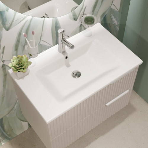 Тумба под раковину Stworki Хаммель 00329059 73х44х53 подвесная цвет бежевый - фото 3