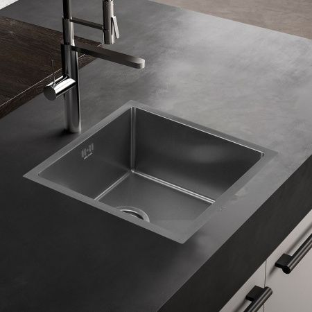 Кухонная мойка Melana ProfLine D4545H сатин 45х45 цвет серый поверхность полированная