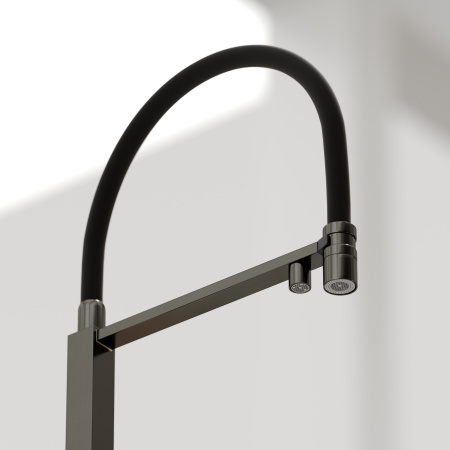 Смеситель для кухни Sancos Moro SC4006GG на мойку вороненая сталь/черный