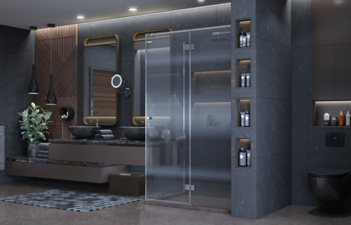 Душевой уголок Ambassador Diamond 12011107R 120х80 стекло прозрачное профиль хром глянцевый - фото 5