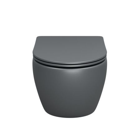 Унитаз подвесной Grossman Торнадо GR-4457GMSQ серый с сиденьем микролифт безободковый смыв торнадо