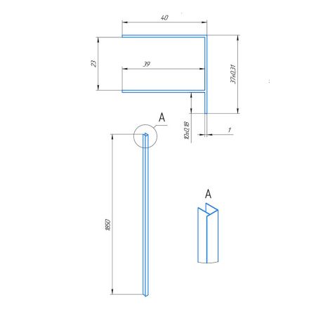 Профиль пристенный RGW 04271185-01 хром