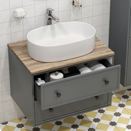 Тумба под раковину Iddis Torr TOR70DBi95K 80х50 подвесная цвет серый