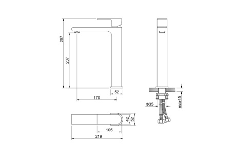 Смеситель Aquatek КЛАССИК AQ1504CR на раковину хром без термостата