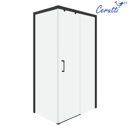 Душевой уголок Cerutti SPA VITO110B-R 110х80 стекло прозрачное профиль черный - фото 2
