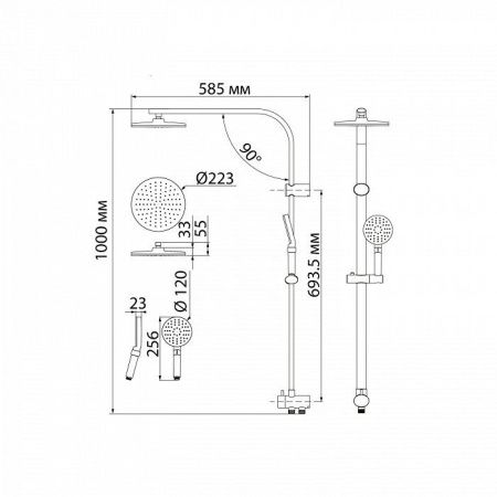 Душевая стойка Iddis Swipe SWI3F97i76 настенная цвет хром