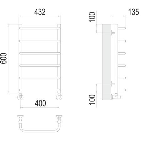 Полотенцесушитель водяной Terminus 4670078530318 45х60 хром