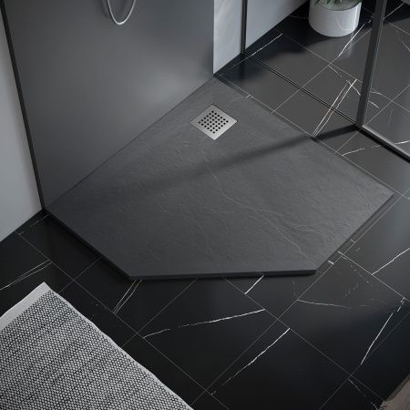 Душевой поддон из искусственного камня Vincea H25 VST-4SP1010G 100х100 серый