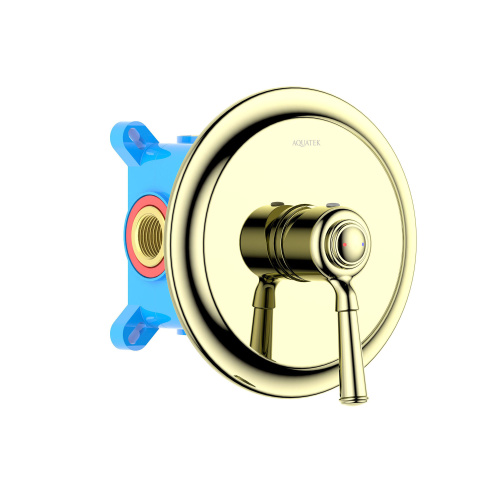 Смеситель для душа Aquatek КЛАССИК AQ1566PG встраиваемый в стену золото без термостата