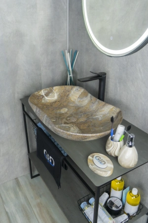 Раковина керамическая Gid Lago 54440 70х40 накладная цвет многоцветный без отверстий под смеситель