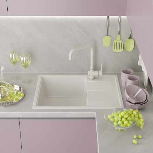 Мойка кухонная Misty Titan TIT-65х51-03 65x51 цвет жасмин - фото 2