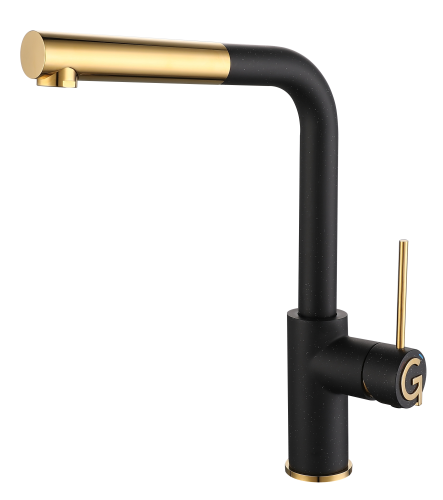Смеситель для кухни Rivelato 1573503 nero oro на мойку черный/золото - фото 2