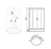Душевая кабина Grossman GR242 120х120 четверть круга с крышей ориентация универсальная